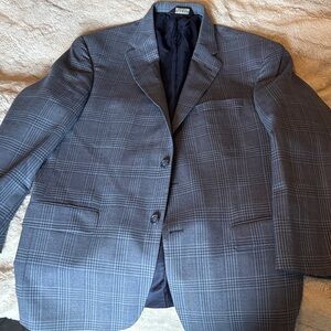 Perry Ellis Charcoal Checkered Blazer